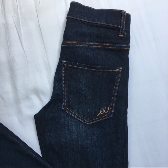 NEW Express Dark Cropped High Rise Jeans Raw Hem - Picture 3 of 8